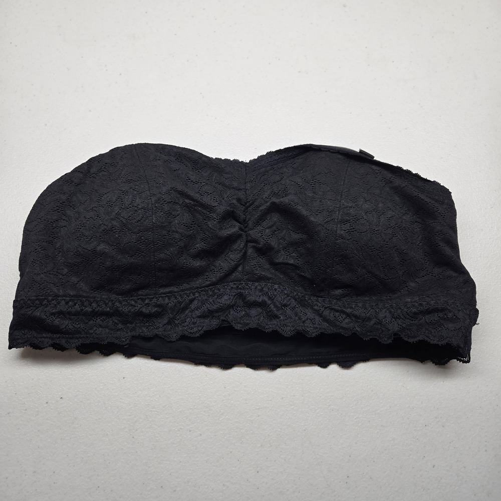 Torrid Curve Women Bra 0 Black Bandeau Wireless Lace Strapless